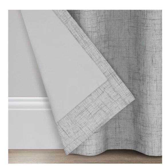 allen + roth 84-in Grey Blackout Thermal lined Back tab Single curtain panel - Picture 10 of 11